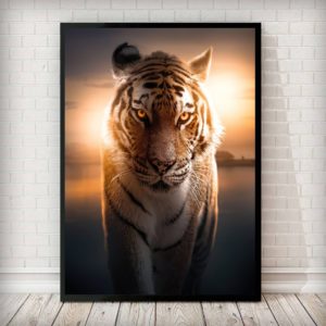 poster tigre Coucher Soleil