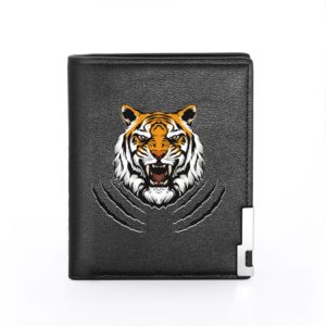 portefeuille tigre Tête Furie noir