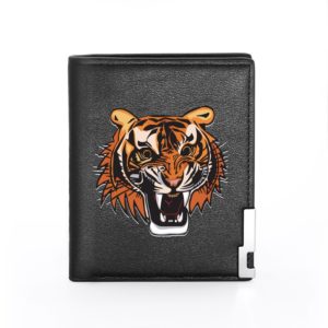 portefeuille tigre Caricature Sauvage plein noir