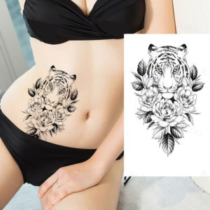 tatouage tigre Collier Fleure