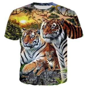 t-shirt tigre famille de fauve