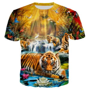 T-Shirt Tigre Fauve en Inde