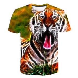 t-shirt tigre luminescent bâillant