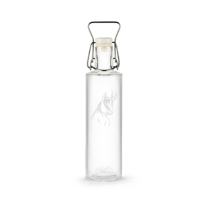 0.6l glass bottle with chamois pattern
