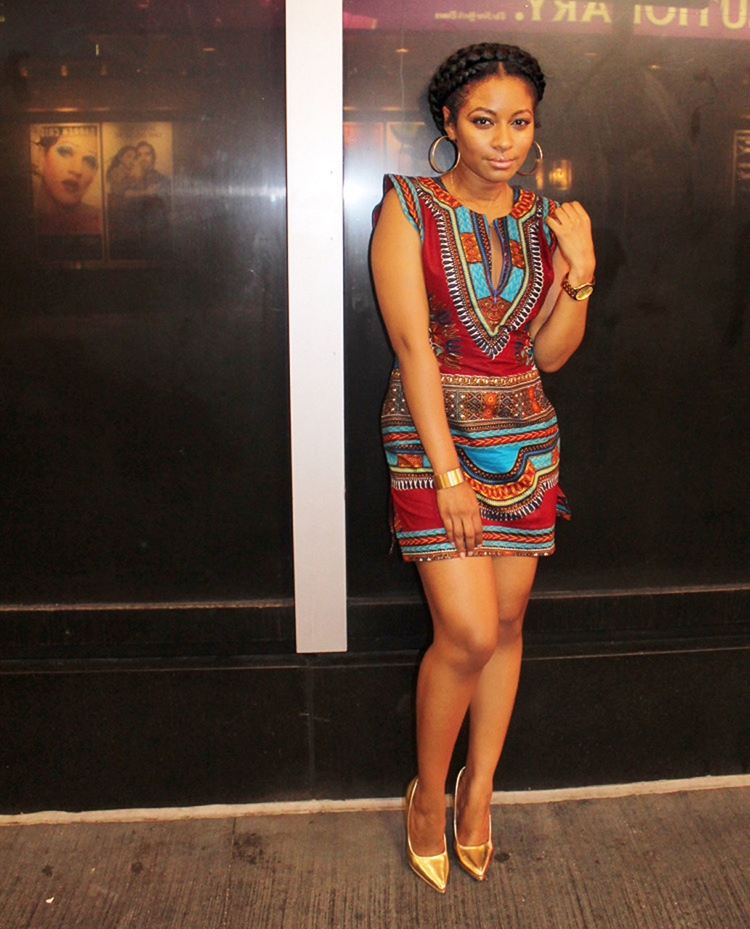 Robe Africaine juste au corps en imprimée Dashiki