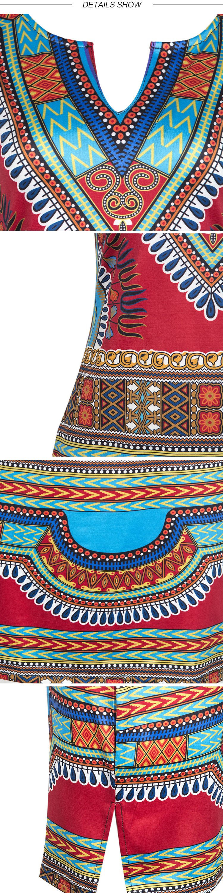 Robe Africaine juste au corps en imprimée Dashiki
