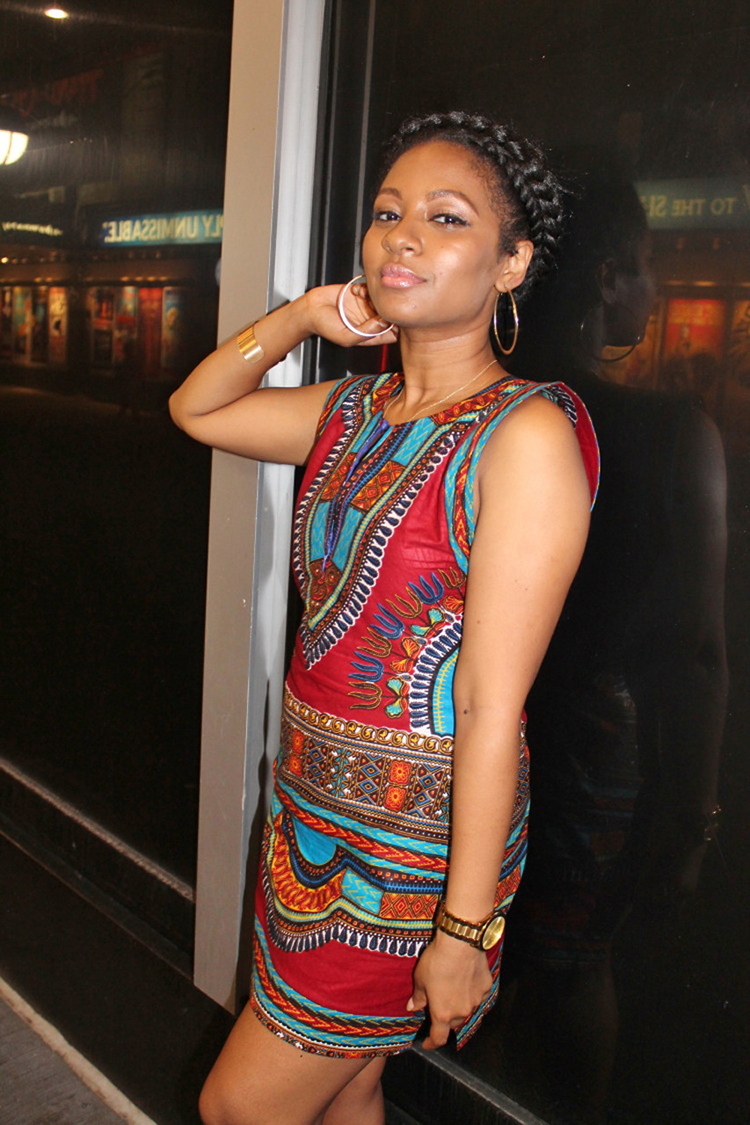 Robe Africaine juste au corps en imprimée Dashiki