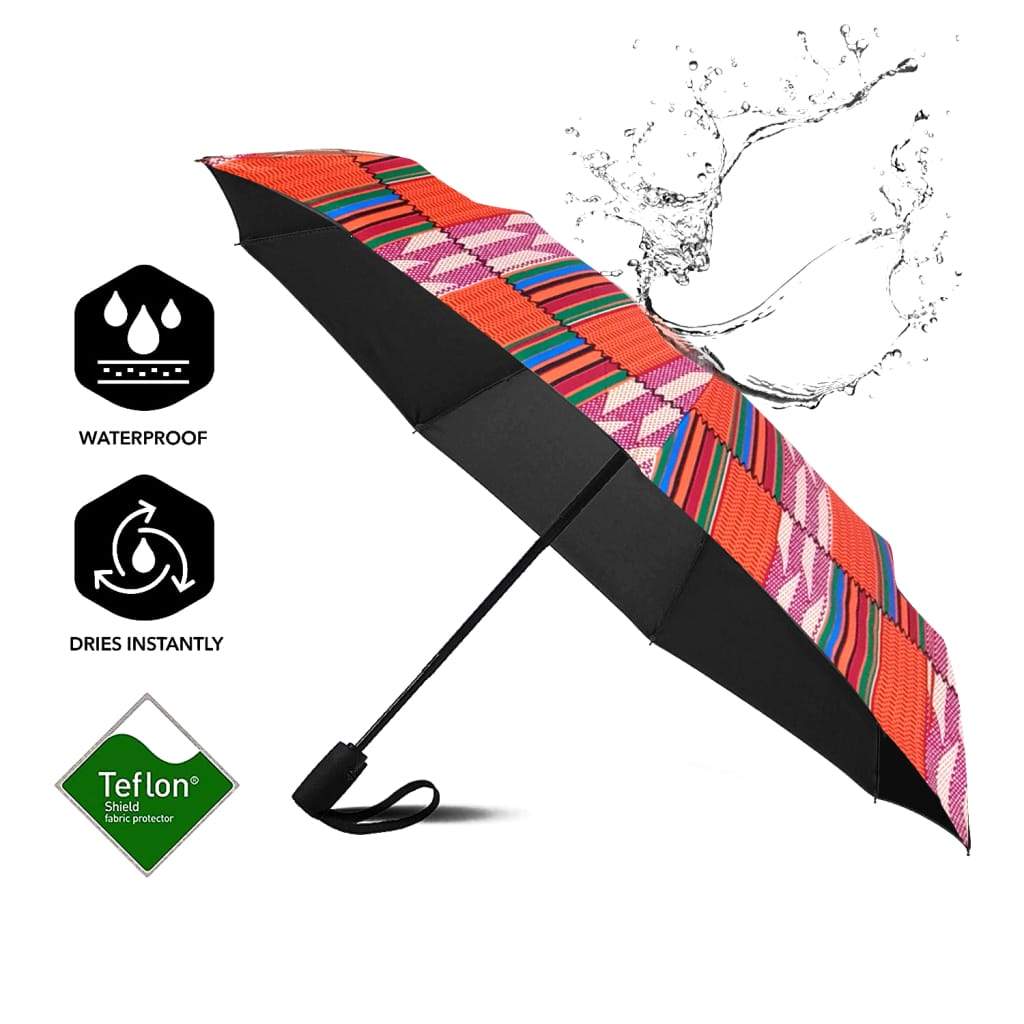 Parapluie automatique imprimé en tissus Africain d’Ankara