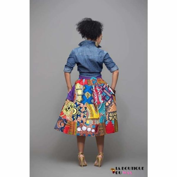 Jupe imprimée Wax en polyester - Vêtements style africain