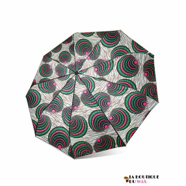 Parapluie automatique imprimé en tissus Africain d’Ankara -