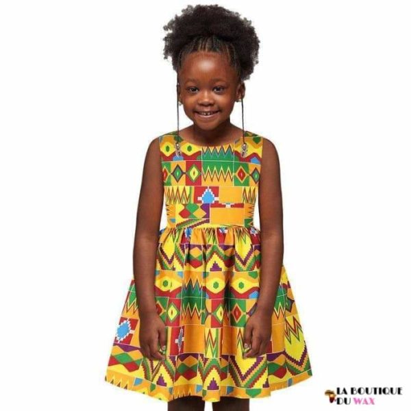 Robe Africaine pour jeune fille imprimé Kente - Vêtements