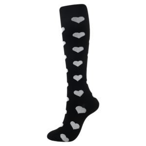 chaussettes-de-compression/chaussettes-de-compression-noir-et-blanc-avec-un-coeur