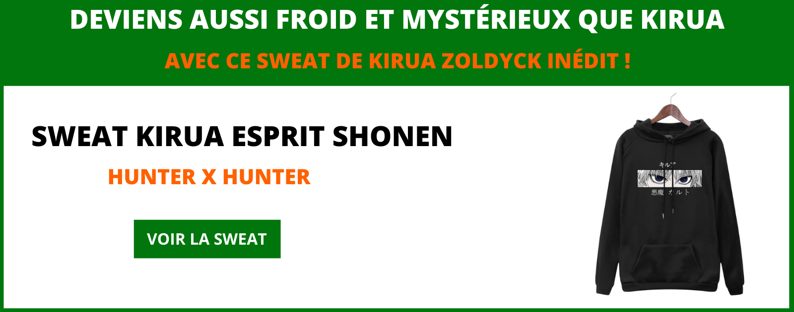 Sweat Hunter x Hunter Kirua Esprit Shonen