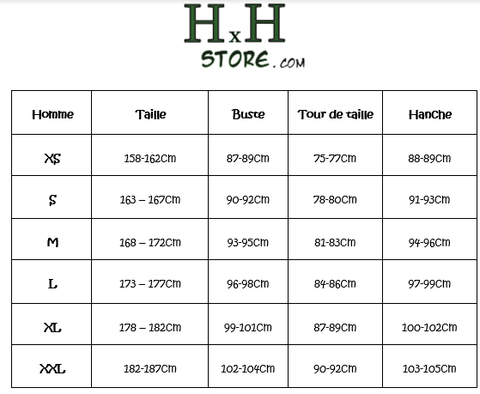 Guide des taille HxH Store