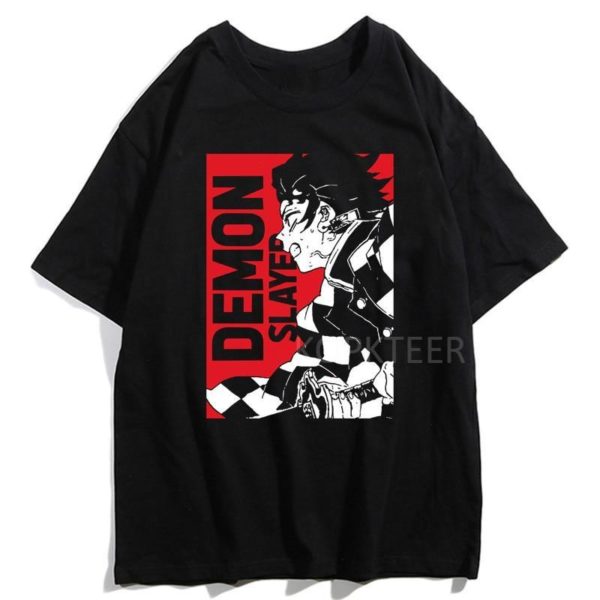 T-shirt Demon Slayer Tanjiro Rouge et Noir
