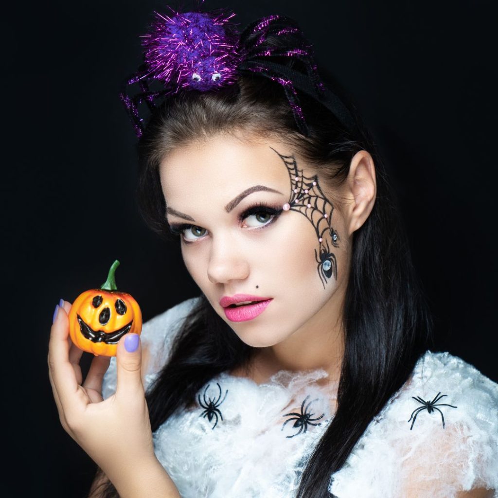 maquillage halloween toile d araignée