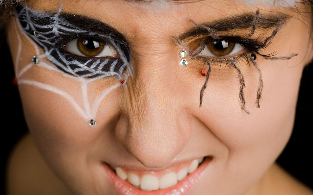 Maquillage halloween toile araignée