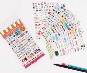 Pochette de 6 planches de stickers rigolos Tanoshii