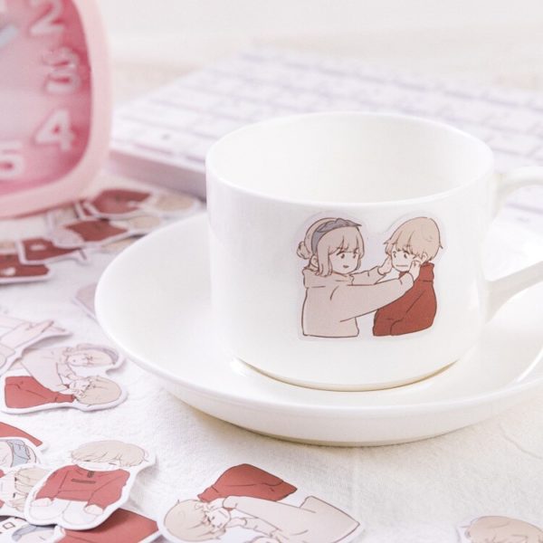 Sticker enfants sur tasse de café