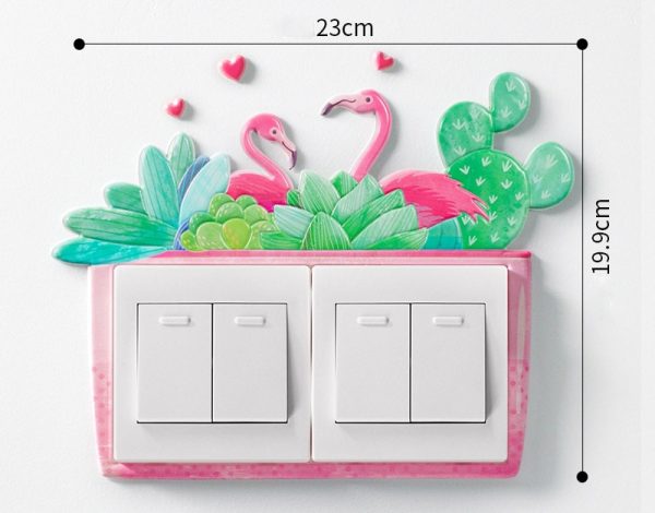 Sticker mural Chikako couple de flamants rose