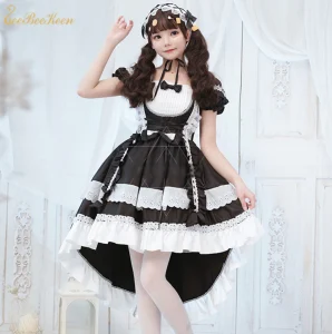 Robe Lolita gothique en noir et blanc