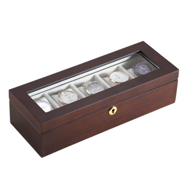 Uhrenbox Holz Glasdeckel 1