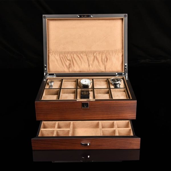 Uhrenbox Holz mit Schublade 6